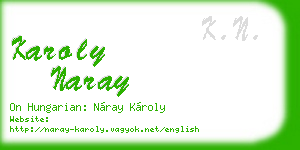 karoly naray business card
