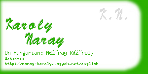 karoly naray business card